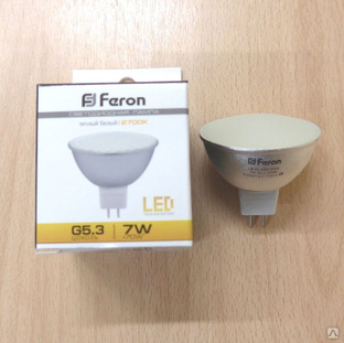 Лампа LED 7вт 230в,G5.3 теплая Feron #1