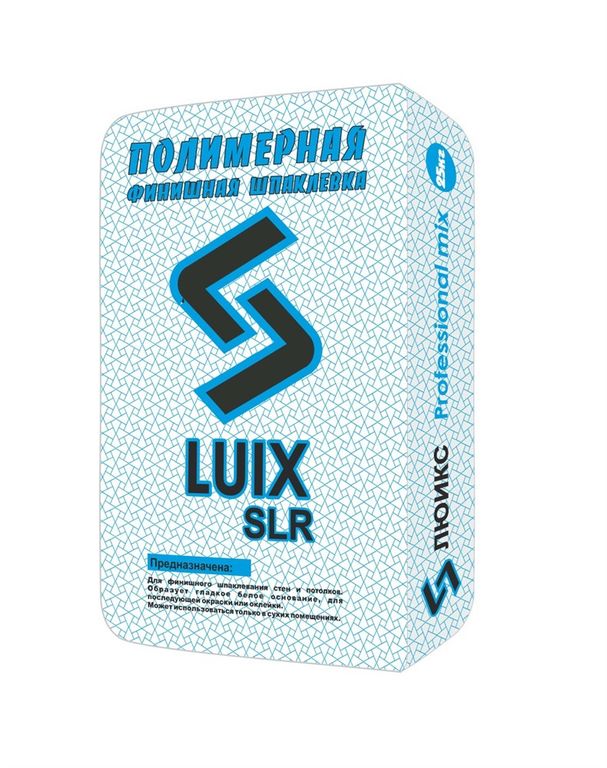 Шпаклевка суперфинишная полимерная LUIX (белая) РУСЕАН 20 кг