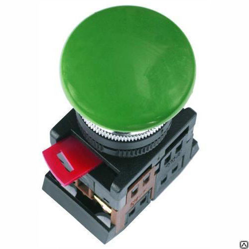 Кнопка AEA-22 Гриб зеленая без подсветки 1з+1р 240В IEK