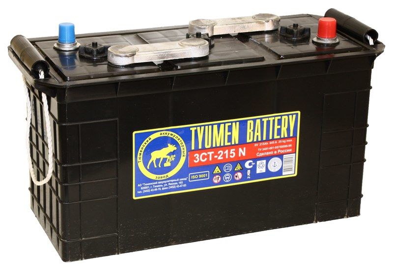 Аккумулятор TYUMEN BATTERY 6 Вольт 3СТ-215 Ач N залитый, для Экскаватора