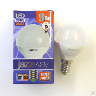 Лампа светодиодная LED 9вт E14,шар белый JazzWay 