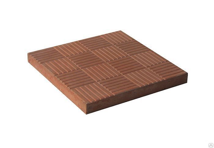 Плитка тротуарная Паркет 300*300*30 мм, тратуарная коричневая