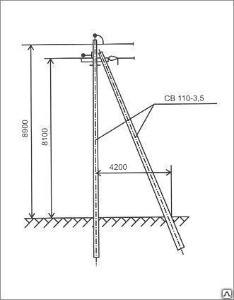 Угловая анкерная железобетонная опора УА 10-2. Серия проекта 3.407.1-143