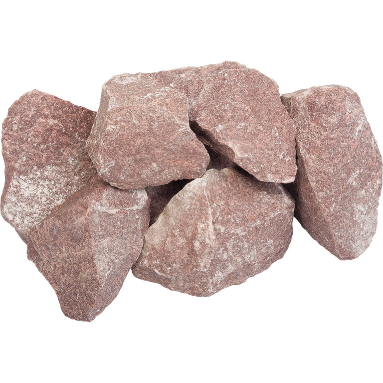 Камень для банных печей "Кварцит" малиновый, колотый, в коробке 20кг. 1