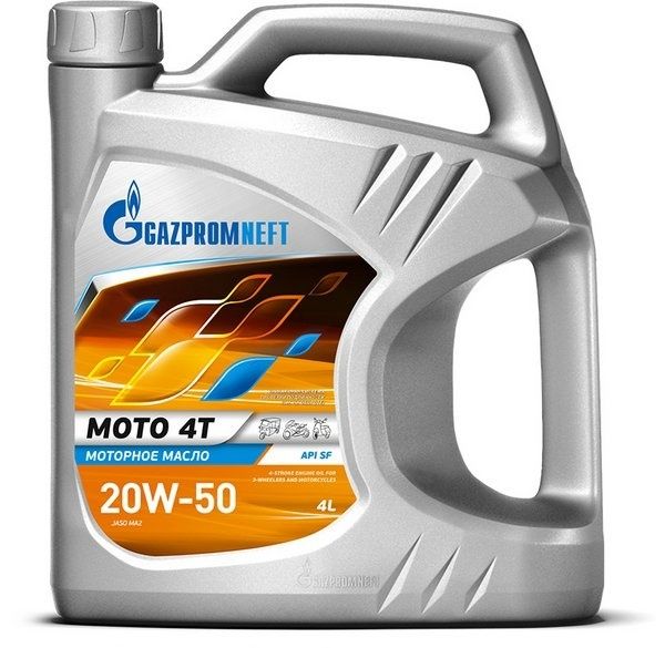 Четырехтактное моторное масло Gazpromneft МОТО 4 Т 20w50 4 л
