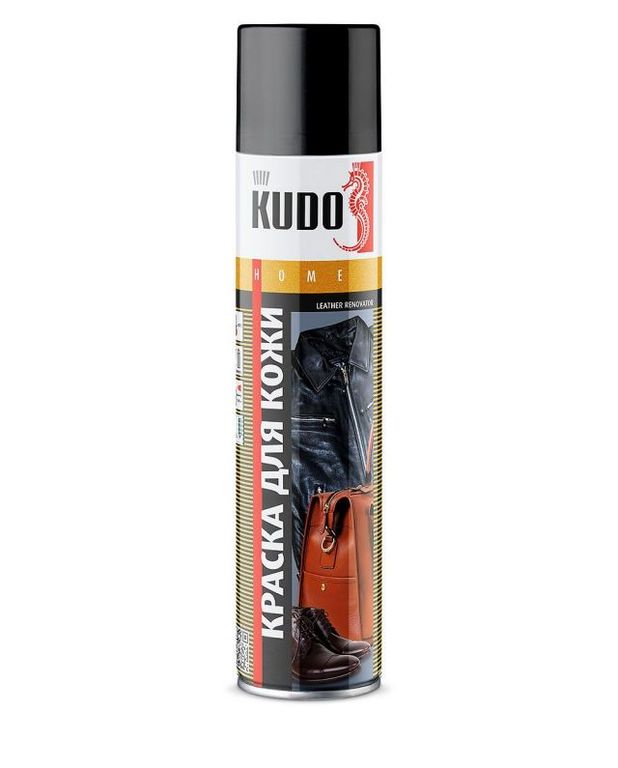 Краска-спрей KUDO для гладкой кожи коричневая KU-5242