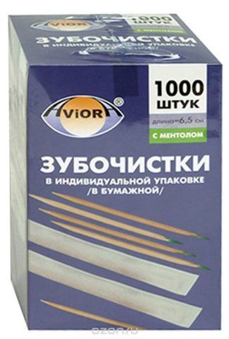 Зубочистки AVIORA 1000шт. в карт.упаковке с ментолом 1000шт. 401-609