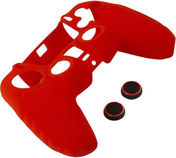 Чехол силиконовый Red Line для геймпада игровой приставки P5 с накладками на стики красный (HS-PS5304C)