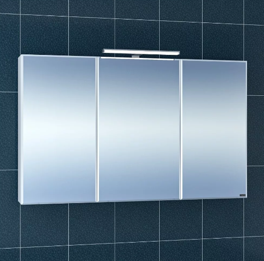 Зеркальный шкаф - трильяж СанТа Стандарт 120 фацет свет