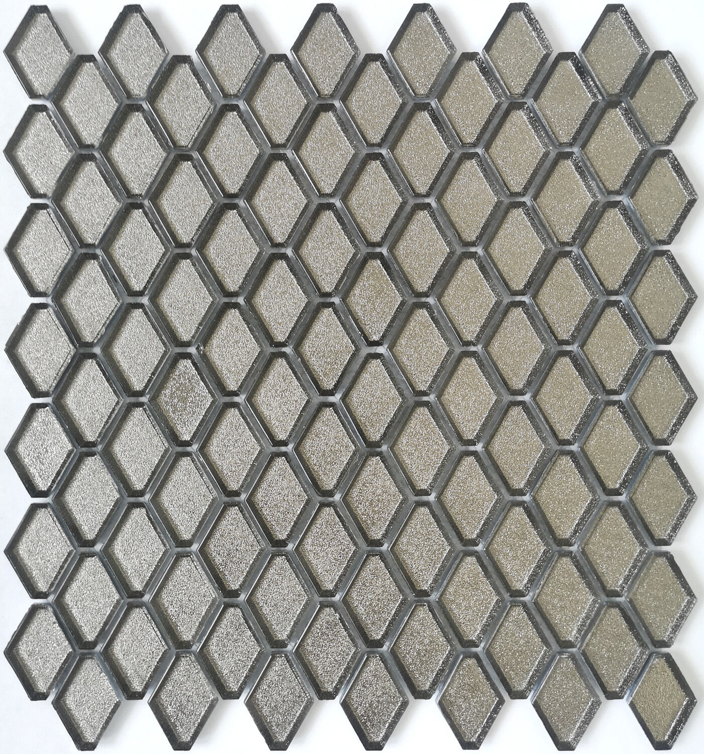 Керамическая плитка Керамин Caramelle Alchimia Diamanti D Argento Серая Глянцевая Мозаика 28,2х31 (2,4х4,2)