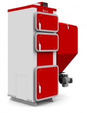 Автоматический твердотопливный котел Q Eko Duo 65 кВт (реторта ТРИО, водонаполенные колосники, HT logic 640)