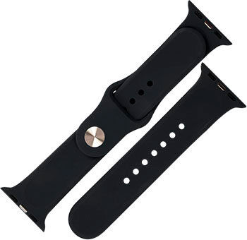 Ремешок силиконовый mObility для Apple watch – 42-44 мм (S3/S4/S5 SE/S6), черный для Apple watch – 42-44 мм (S3/S4/S5 SE