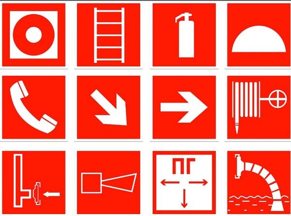 Символы для знака Категория помещения/Класс зоны помещения
