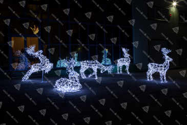Комплект из 5 световых фигур "Большой Рождественский экипаж?