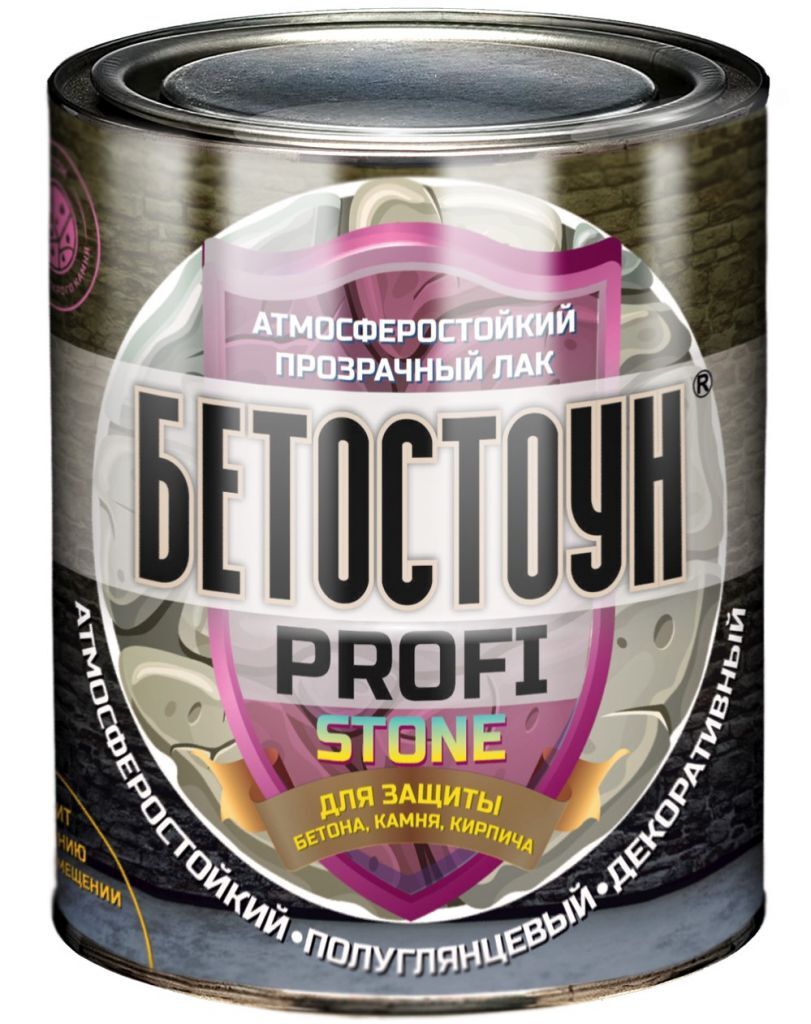 Бетостоун PROFI «STONE» 0,7 кг (атмосферостойкий полуглянцевый лак с эффектом «мокрый камень») Красковия