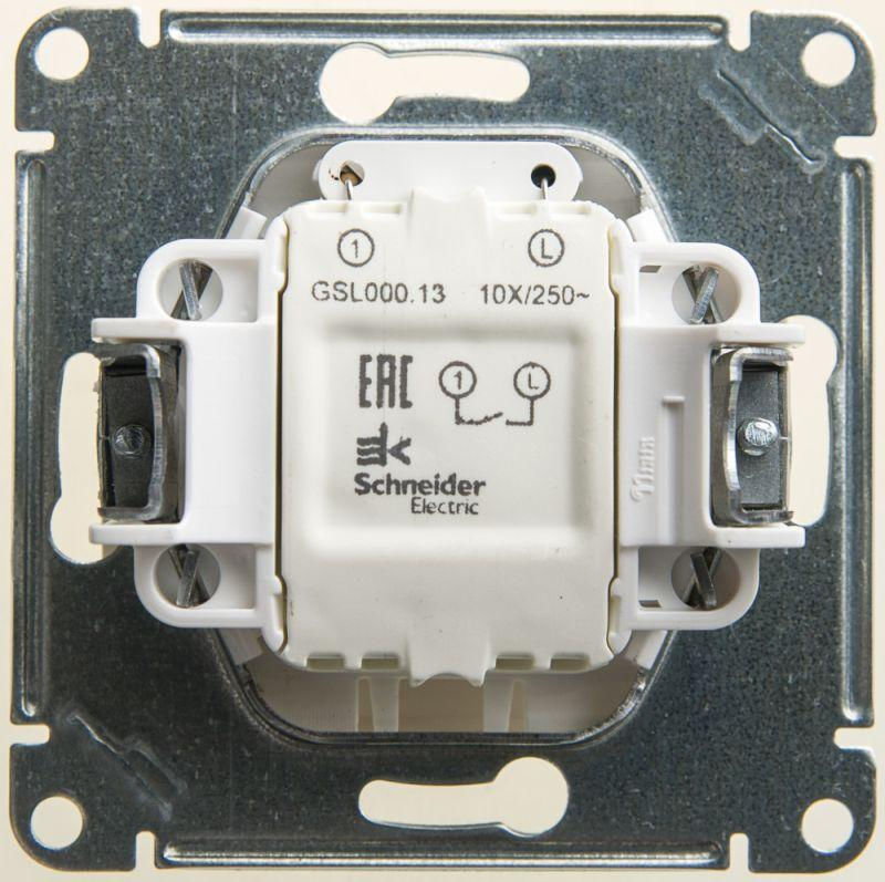 Systeme Electric Выключатель 1-кл. СП Glossa 10А IP20 (сх. 1а) 10AX с подсветкой механизм перламутр. SE GSL000613