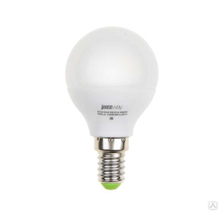 JazzWay Лампа светодиодная PLED-Eco-G45 5Вт шар 4000К нейтр. бел. E14 400лм 220-240В JazzWay 1036926A 
