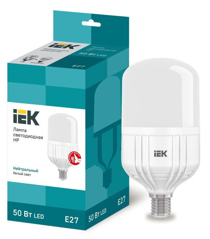 IEK Лампа светодиодная HP 50Вт 4000К нейтр. бел. E27 230В IEK LLE-HP-50-230-40-E27