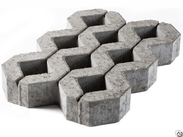 Газонная решетка травница бетонная Соты 600х400х100 серая
