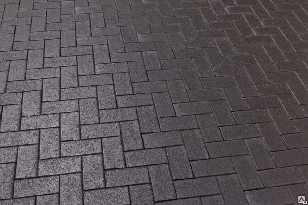 Тротуарная плитка Кирпичик 100х200х55 чёрная