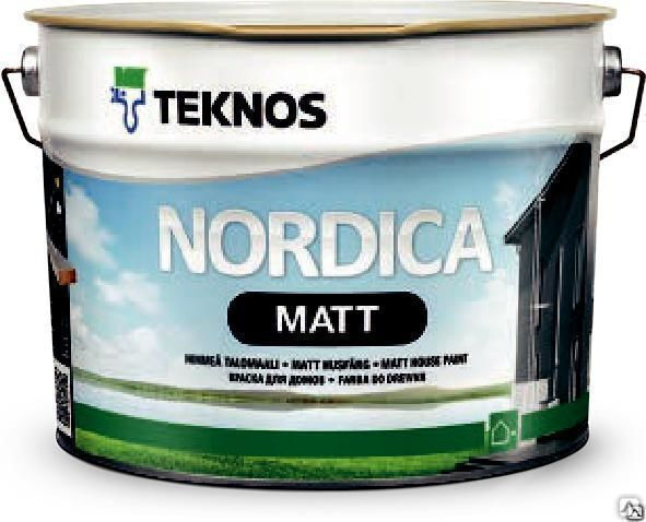 Краска для деревянных домов Nordica matt база 9 л