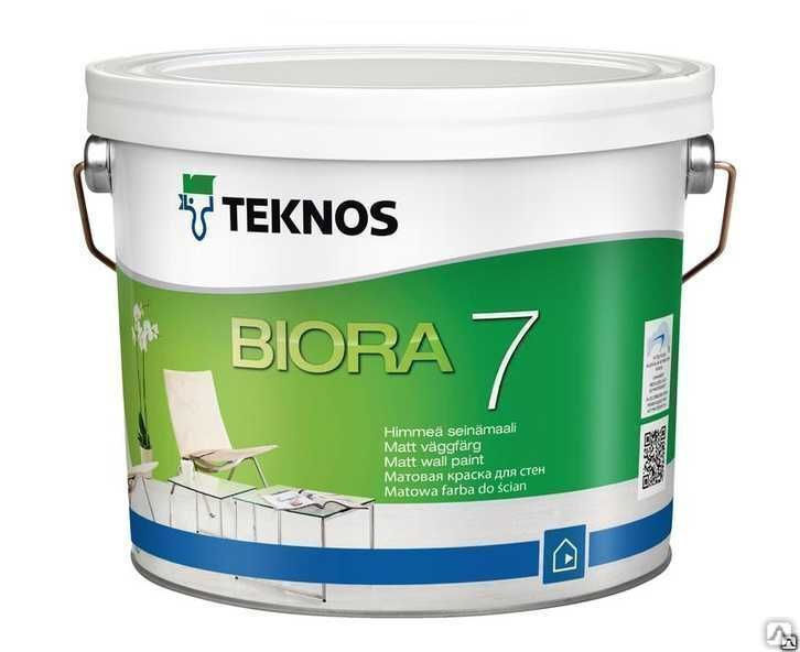 Краска для стен и потолков Biora 7 база 0.9 л