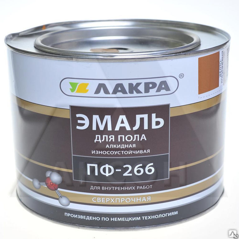 Эмаль ПФ-266 красно-коричневая, 1,9 кг Farbitex