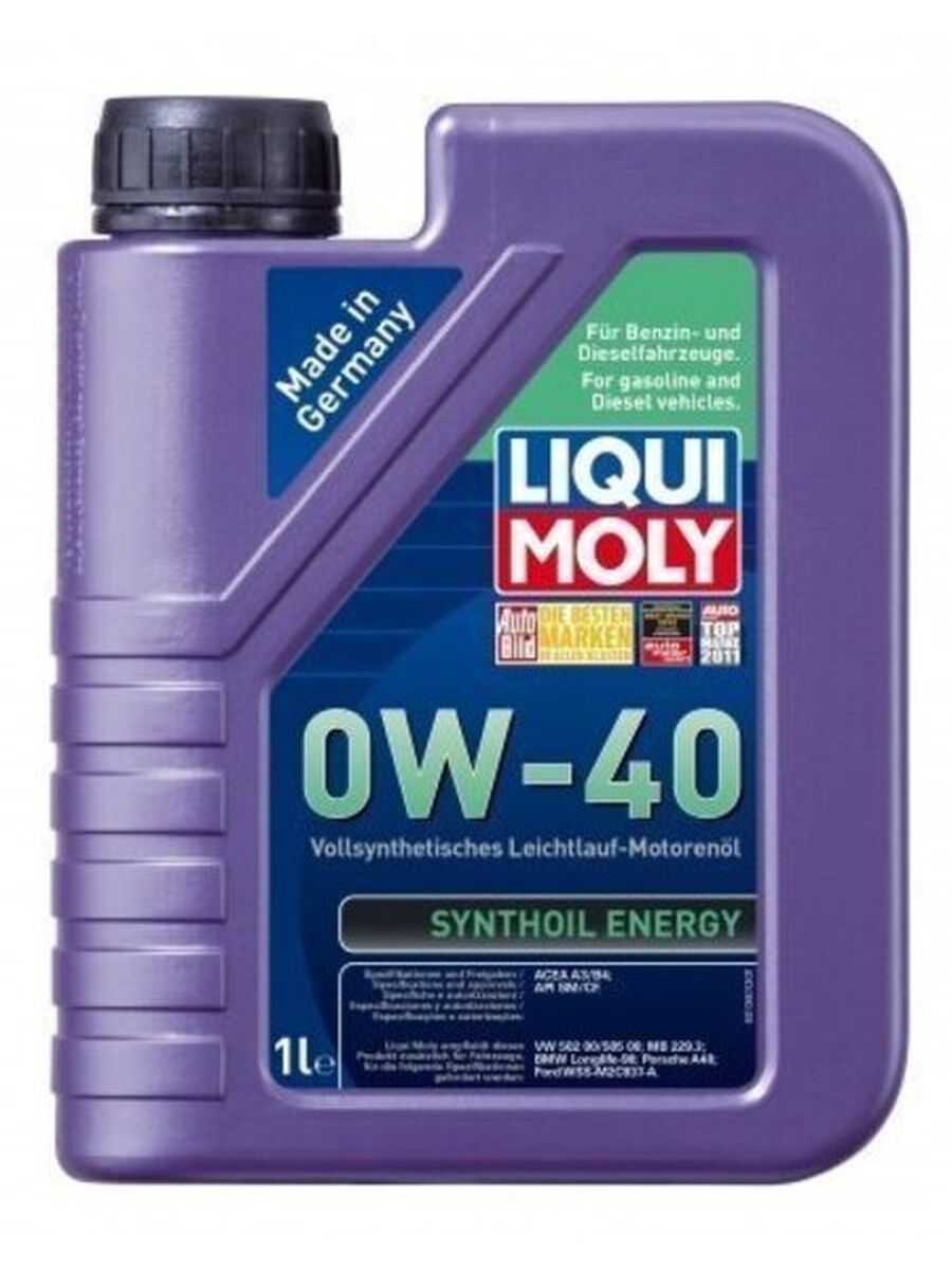 Моторное масло LiquiMoly синтетическое Synthoil Energy 0W-40 CF/SM A3/B4 1 л