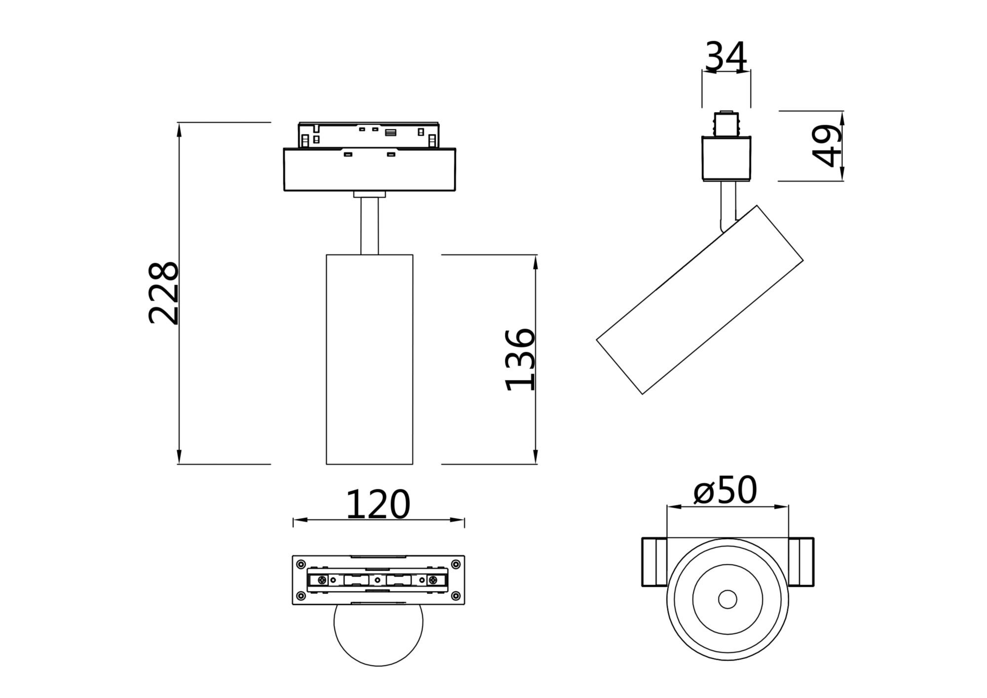 Трековый светильник Technical TR019-2-10W4K-MG 2