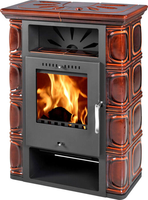 THORMA BORGHOLM TOP, черный/керамика темно-коричневая дровяная печь