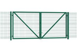 Ворота распашные ВР.180.350.F3D (универсальные под бетонирование) (полимер, RAL 6005, темно-зеленый)