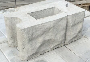 Блок строительный стены бетонный "под рваный камень" сечение 40*20см высота 19 см #1