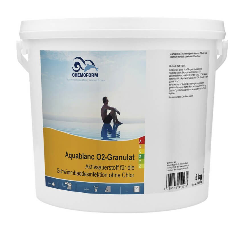 Аквабланк О2 (активный кислород) для дезинфекции воды в бассейнах, гранулированный, 5 кг, Chemoform (0591005)