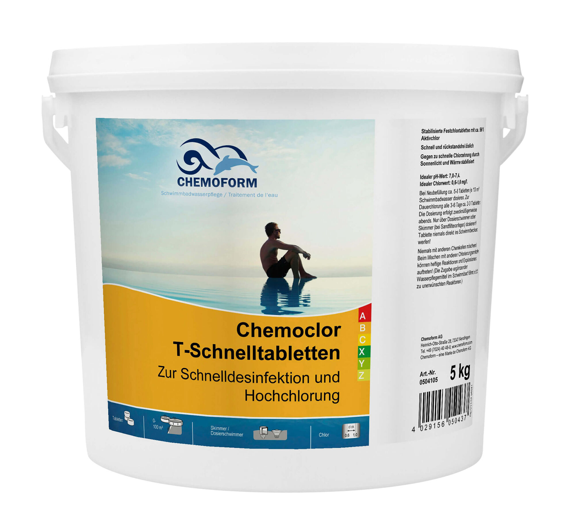 Кемохлор-Т-быстрорастворимые таблетки 20 г, 5 кг, Chemoform (0504105)
