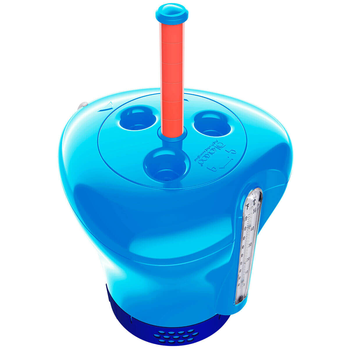 Поплавок-дозатор для химии в таблетках до 75 мм, с термометром и индикатором, синий (Kokido CD16BU)