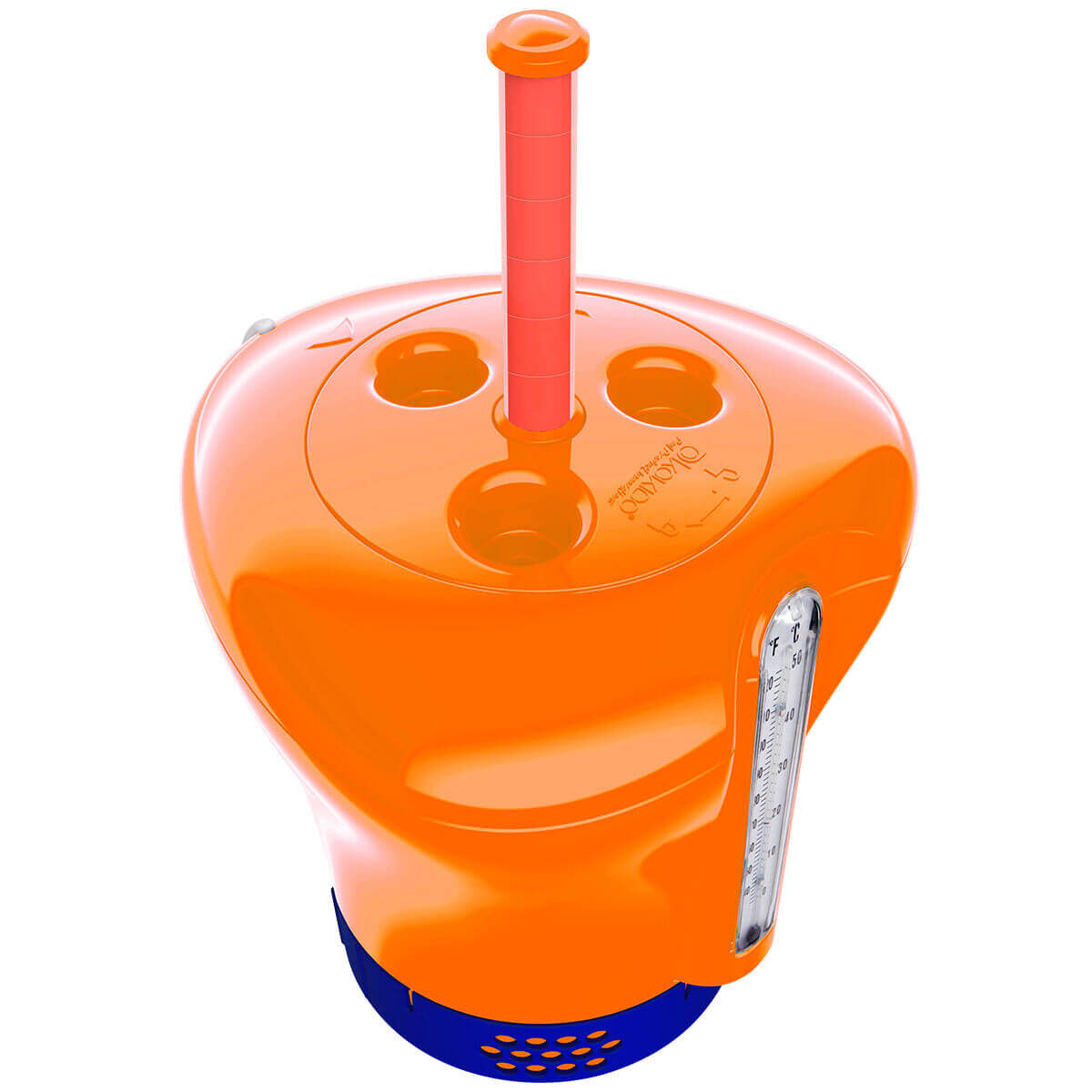 Поплавок-дозатор для химии в таблетках до 75 мм, с термометром и индикатором, оранжевый (Kokido CD16BU)