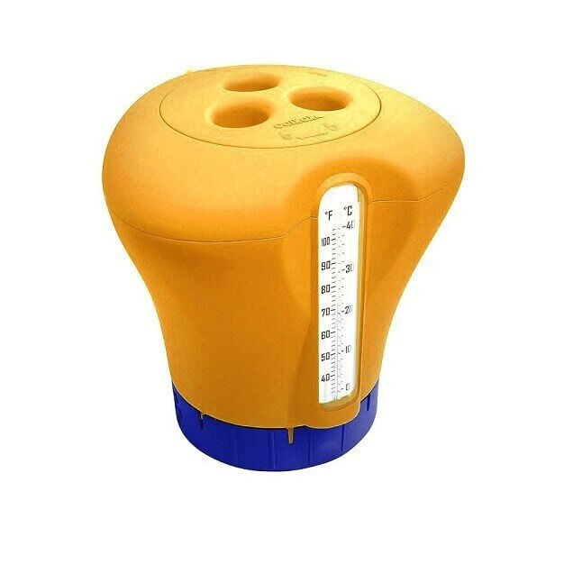 Поплавок-дозатор для химии в таблетках до 75 мм, с термометром, оранжевый (Kokido K619BU)