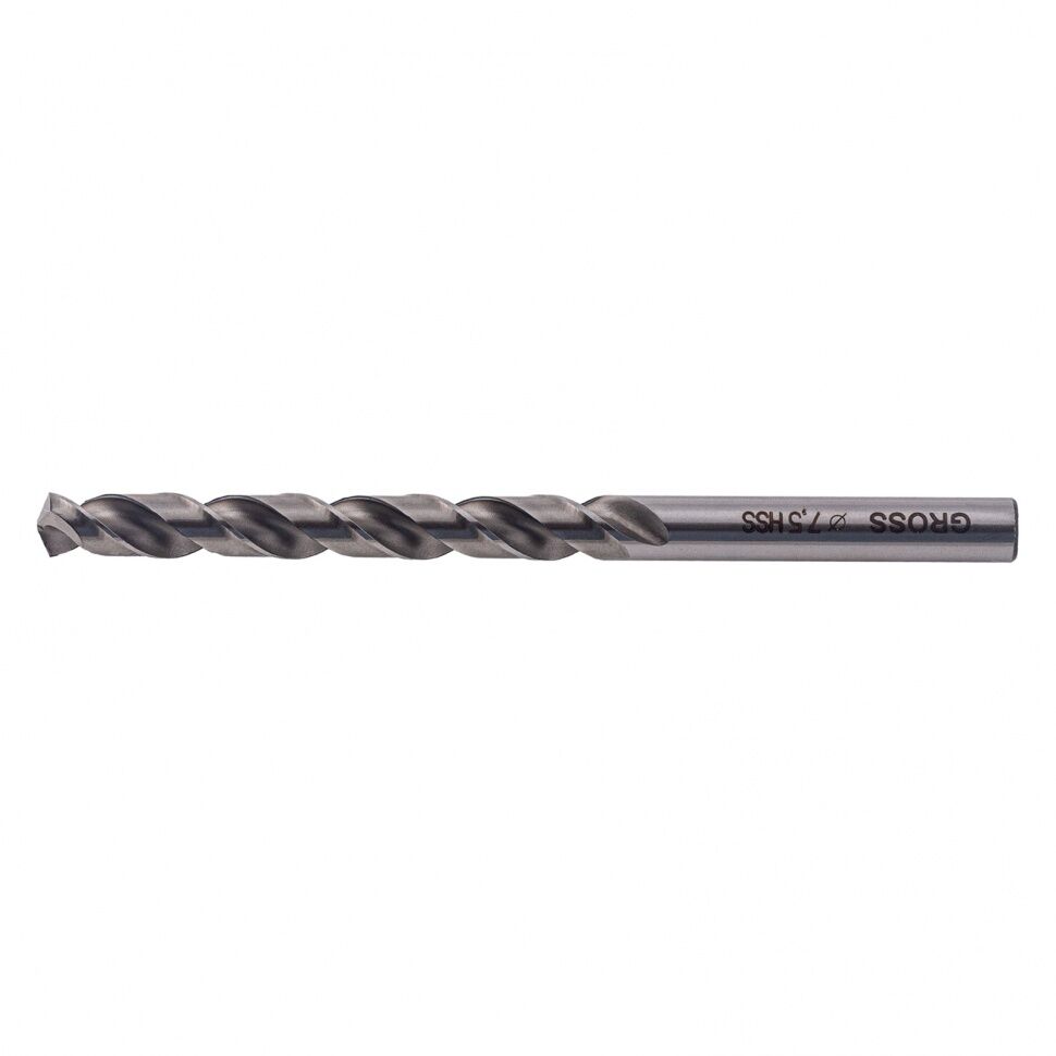 Сверло спиральное по металлу, 7.5 мм, HSS, 338 W Gross 2
