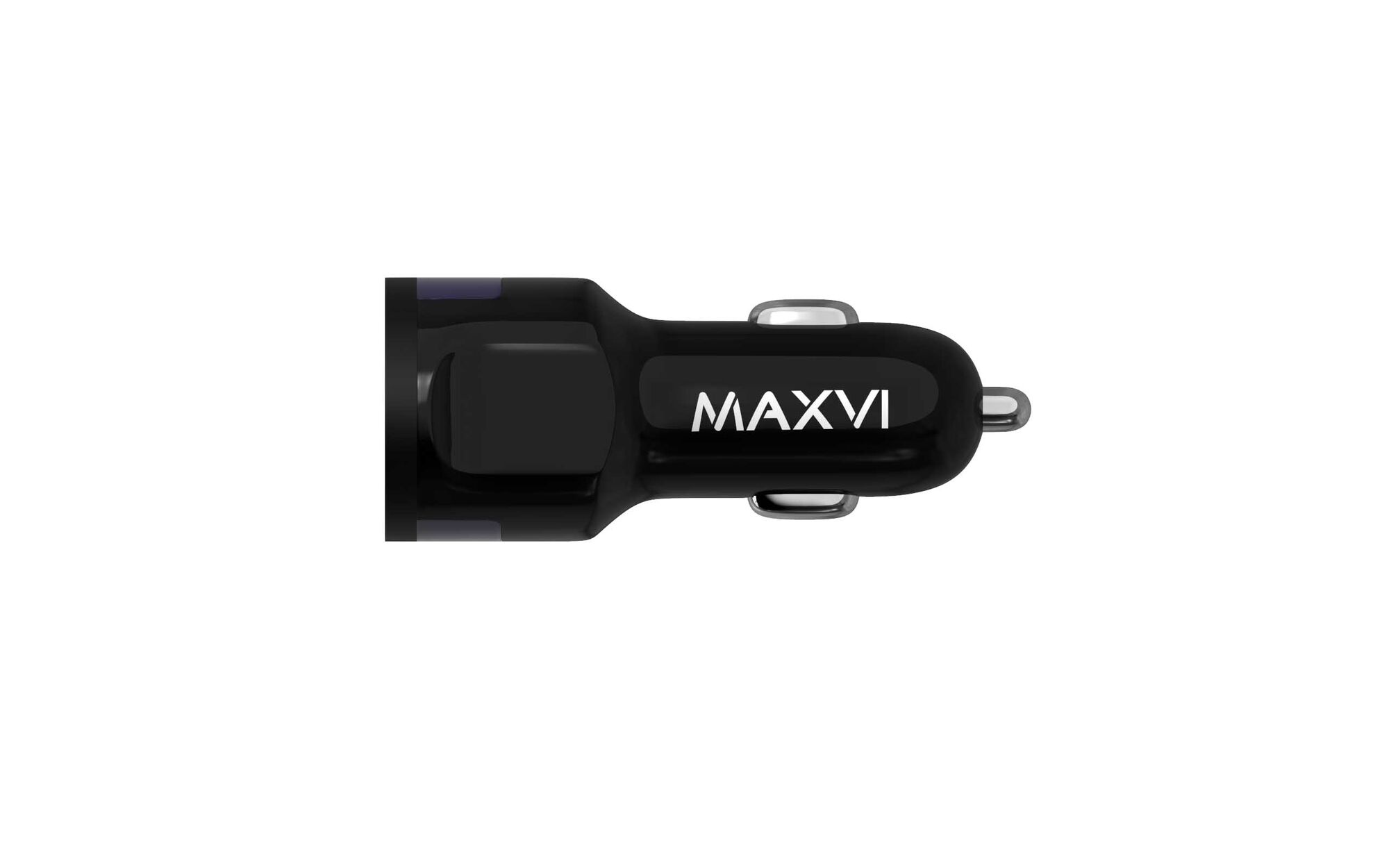 Автомобильный адаптер 2гн.USB, 2,1A, черный, синяя подсветка CCM-212 "Maxvi" 4