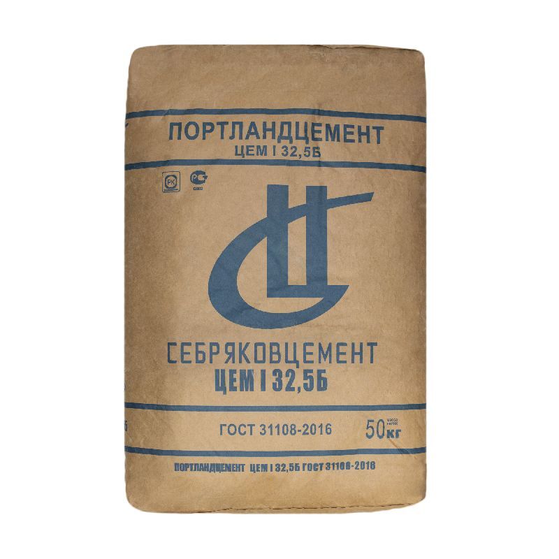Цемент Себряковцемент ПЦ 400 Д20 (ЦЕМ I 32,5Б), 50 кг