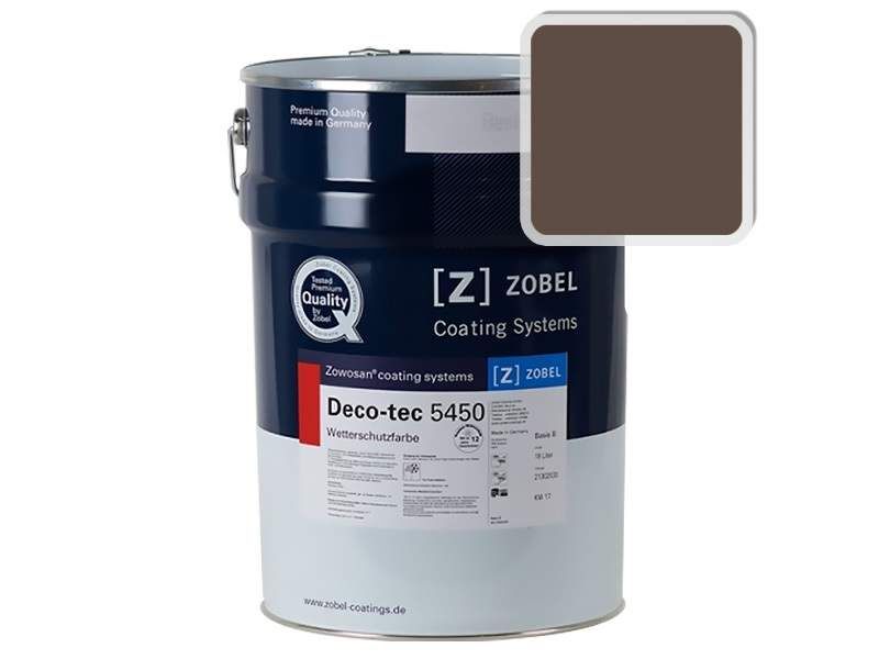 Краска для дерева акриловая ZOBEL Deco-tec 5450C RAL 8028 шелковисто-матовая, 1 л Zobel