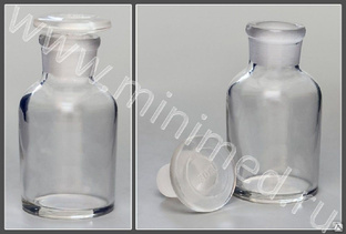 Склянка для реактивов из светлого стекла с узкой горловиной 30 мл 