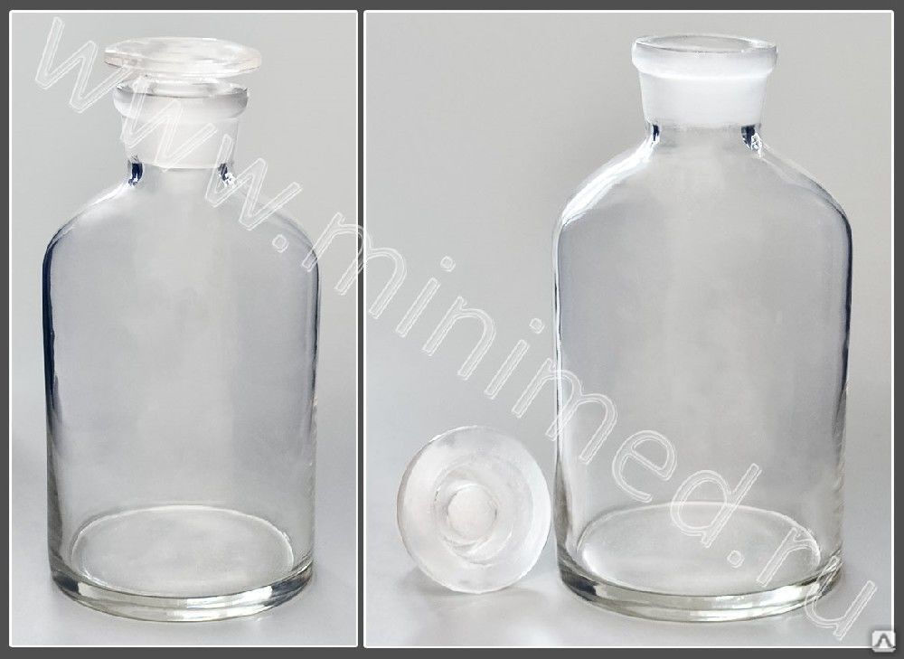 Склянка для реактивов из светлого стекла с узкой горловиной 250 мл