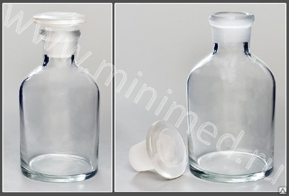 Склянка для реактивов из светлого стекла с узкой горловиной 125 мл
