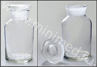 Склянка для реактивов из светлого стекла с широкой горловиной 250 мл 