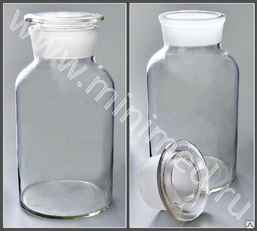 Склянка для реактивов из светлого стекла с широкой горловиной 2500 мл