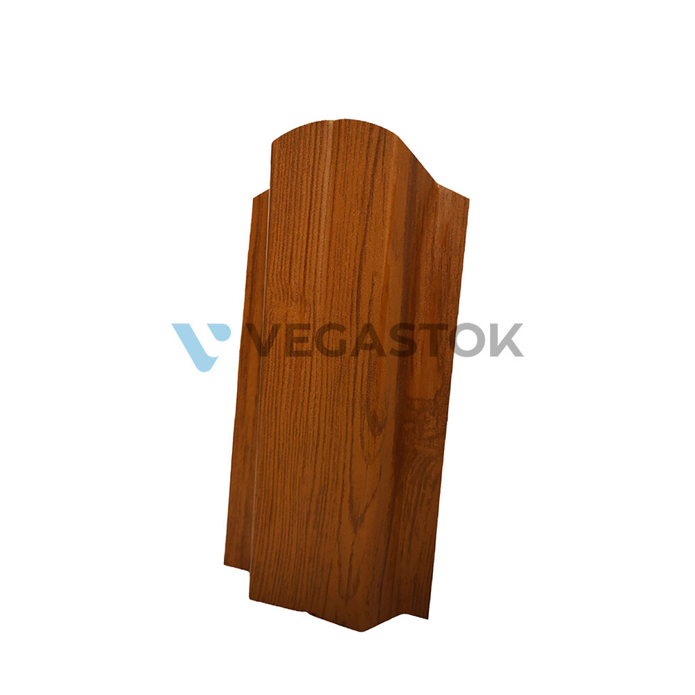 Штакетник Вегасток(VEGASTOK) СТАНДАРТ П прямой или фигурный, 100мм, EcoSteel, односторонний, светлое дерево