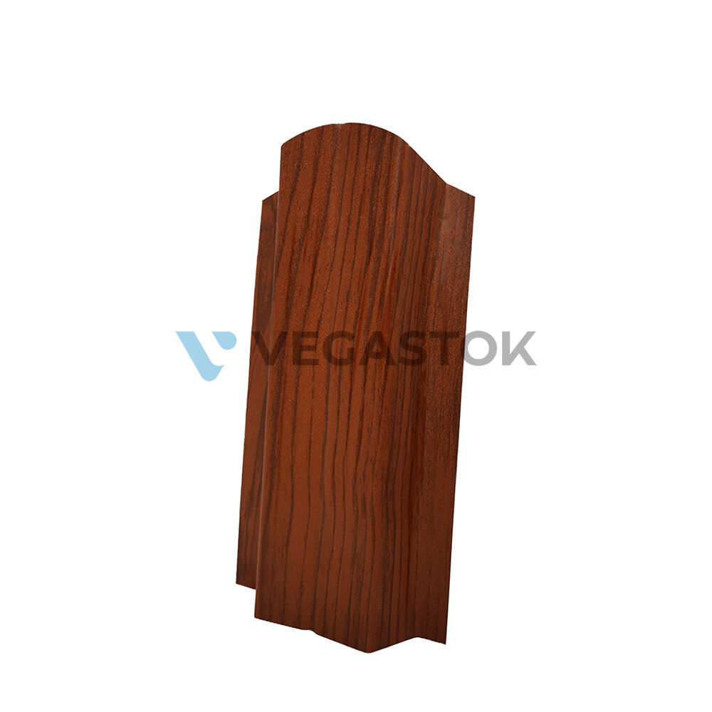 Штакетник Вегасток(VEGASTOK) СТАНДАРТ П прямой или фигурный, 100мм, EcoSteel, двухсторонний, темное дерево 1