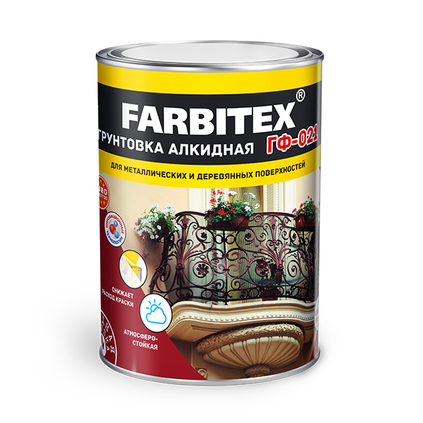 Грунт ГФ-021 "Farbitex" серый (0,8кг)