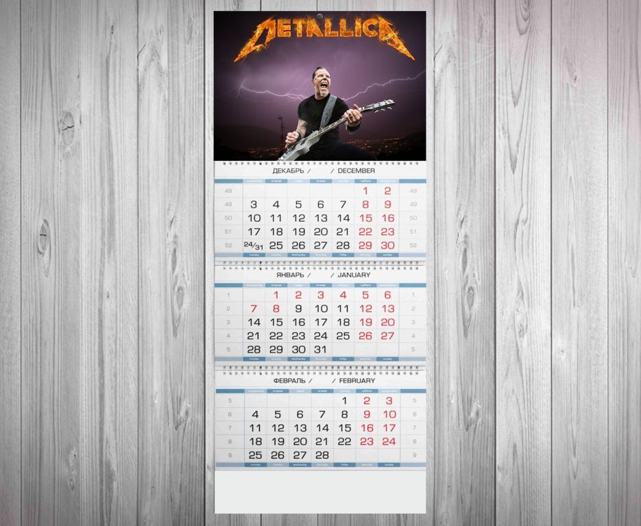 Календарь квартальный Metallica, Металлика №10